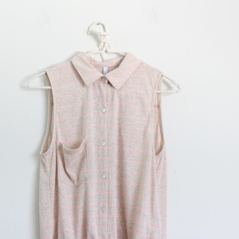 Z Supply Pocket Striped Button Down Tank - Picture 3 of 4